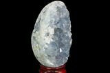 Crystal Filled Celestine (Celestite) Egg Geode - Madagascar #100075-2